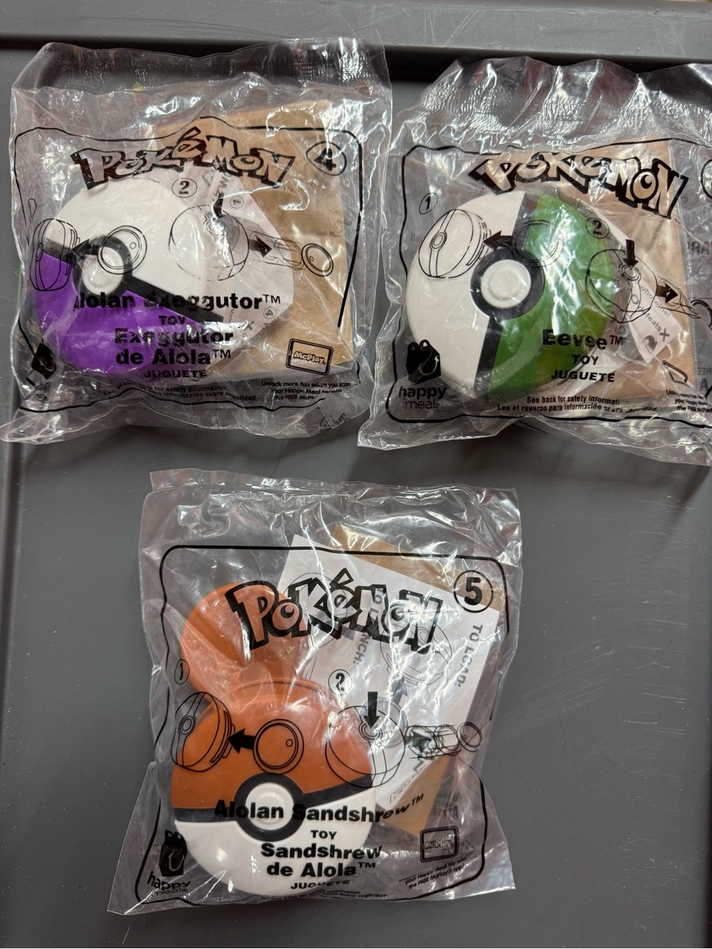 2019 Pokémon McDonald's Happy Meals Poké Ball Toys with trading cards